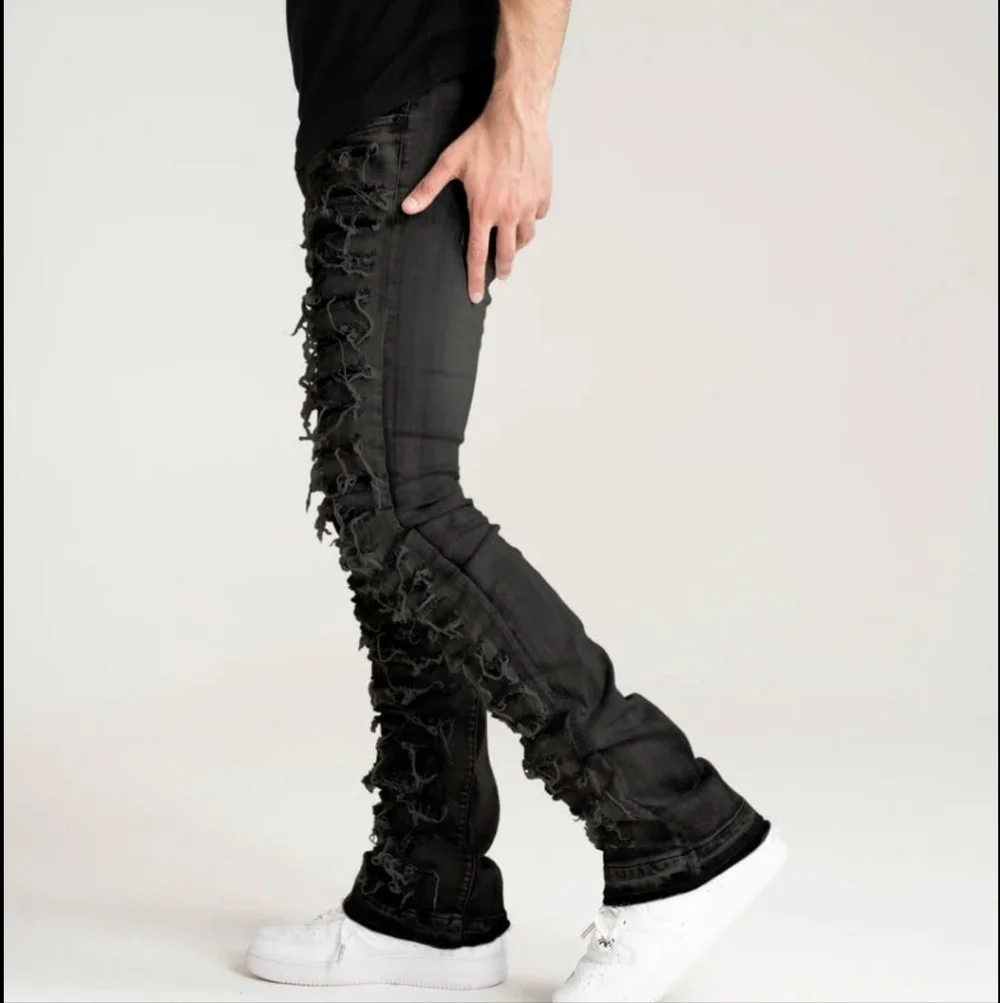 Taker Jet Black Stacked Slim Flare Fit Jeans Size 29 New
